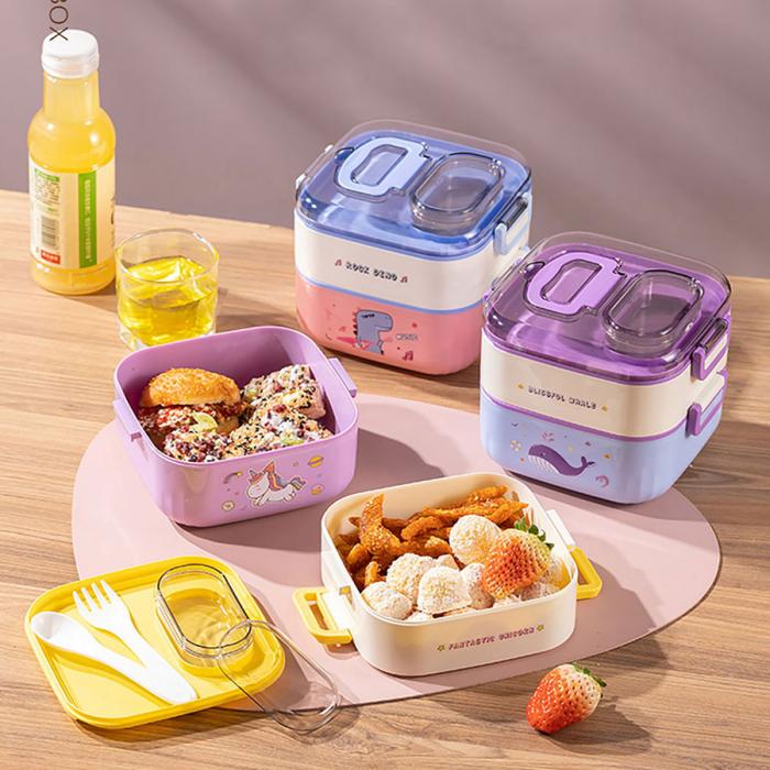 悅味塑料單層分格/單層/雙層方形飯盒850ml